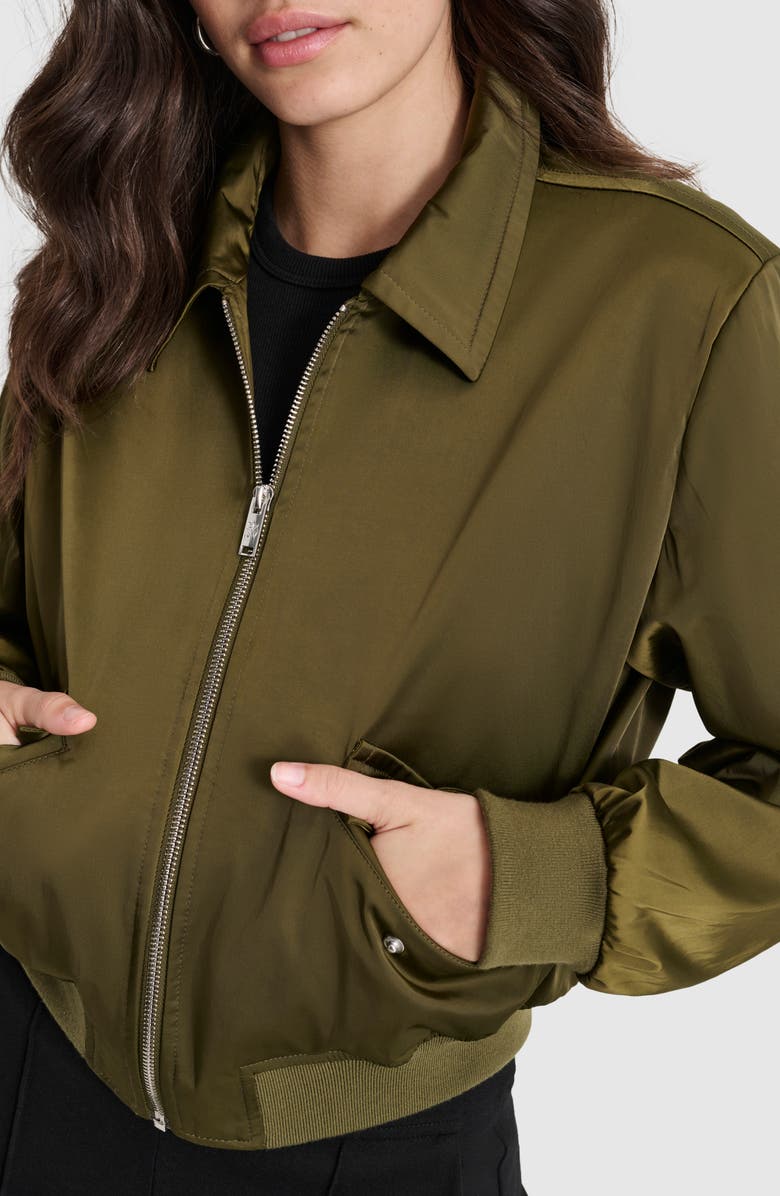 DKNY Crop Bomber Jacket, Alternate, color, 