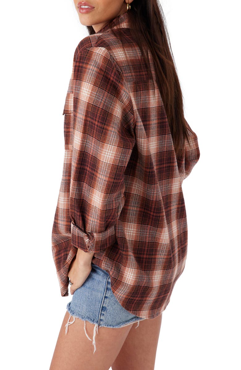 O'Neill Brooks Oversize Flannel Button-Up Shirt, Alternate, color, Sierra