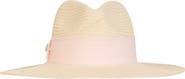 Bruno Magli Ribbon Trim Straw Fedora