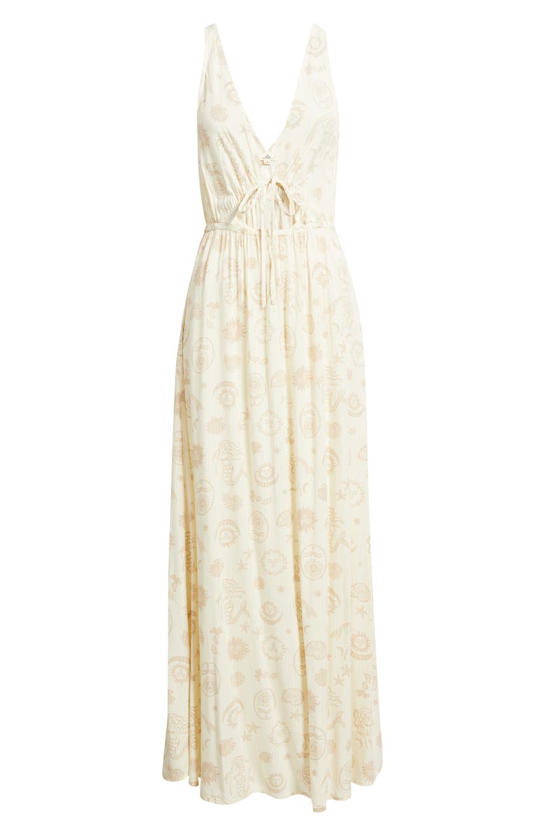 Rip Curl Catalina Island Plunge Cutout Maxi Dress, Alternate, color, Natural