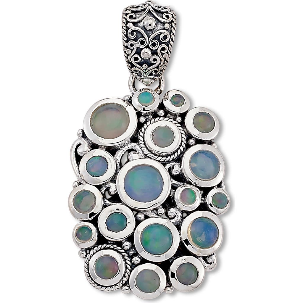 Samuel B. Silver 1.70 Ct. Tw. Opal Cluster Pendant In Opal