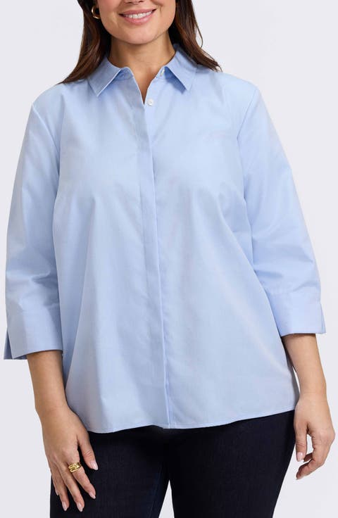 Beatrice Side Button Shirt (Plus)