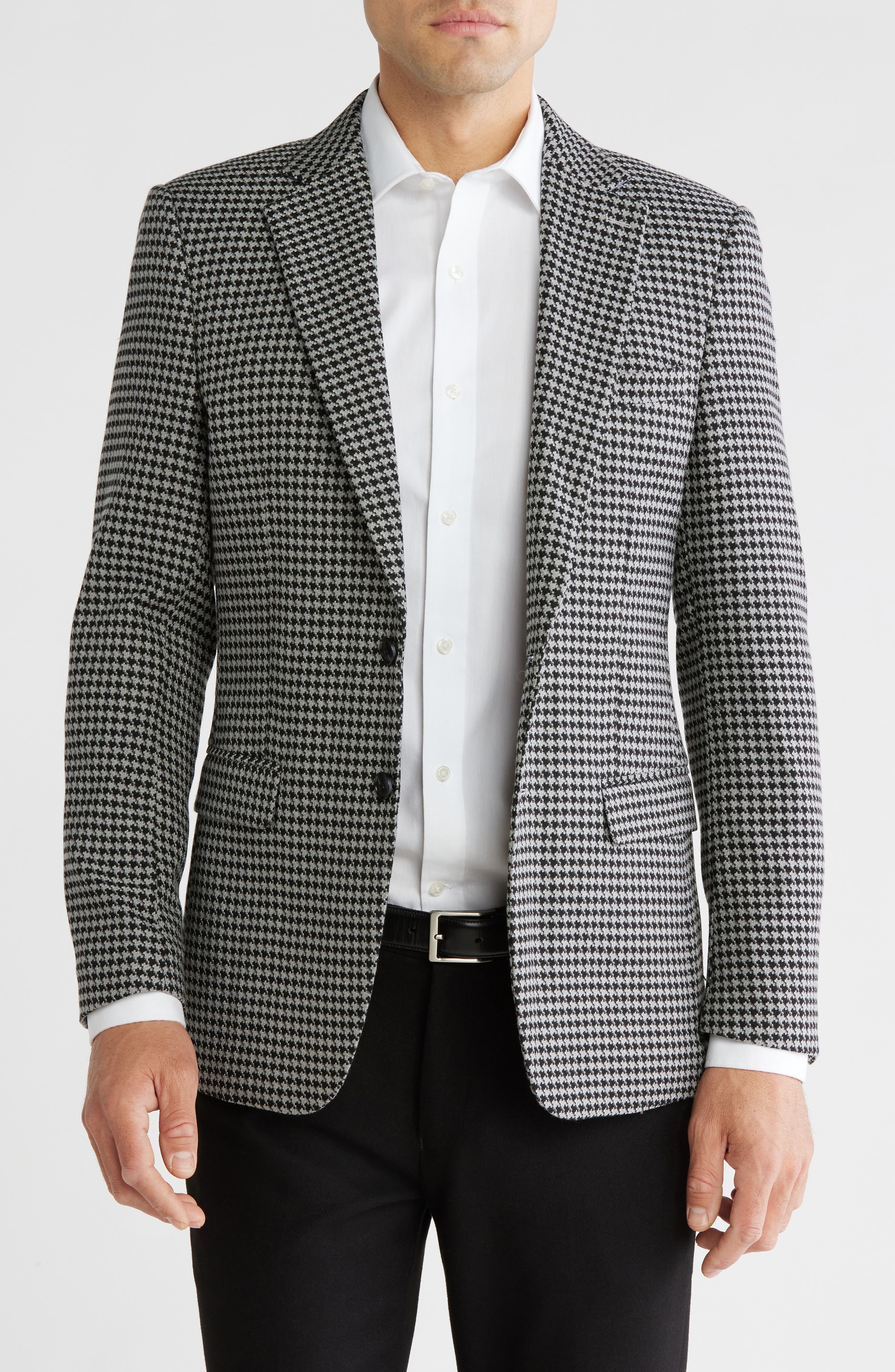 T.R. PREMIUM Slim Fit Houndstooth Sport Coat