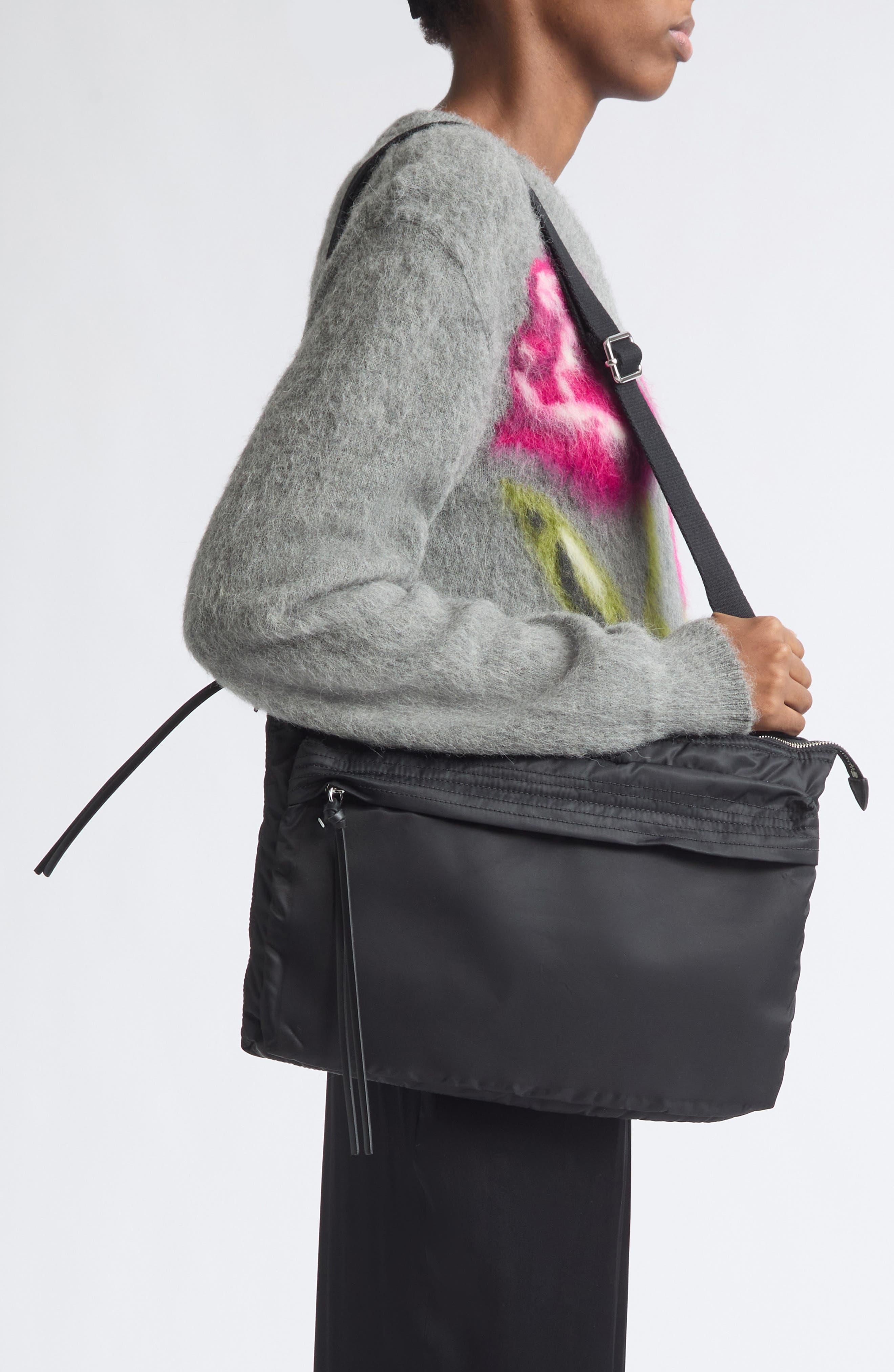 Zip East/West Computer Bag, Alternate, color, BLACK/ BLACK