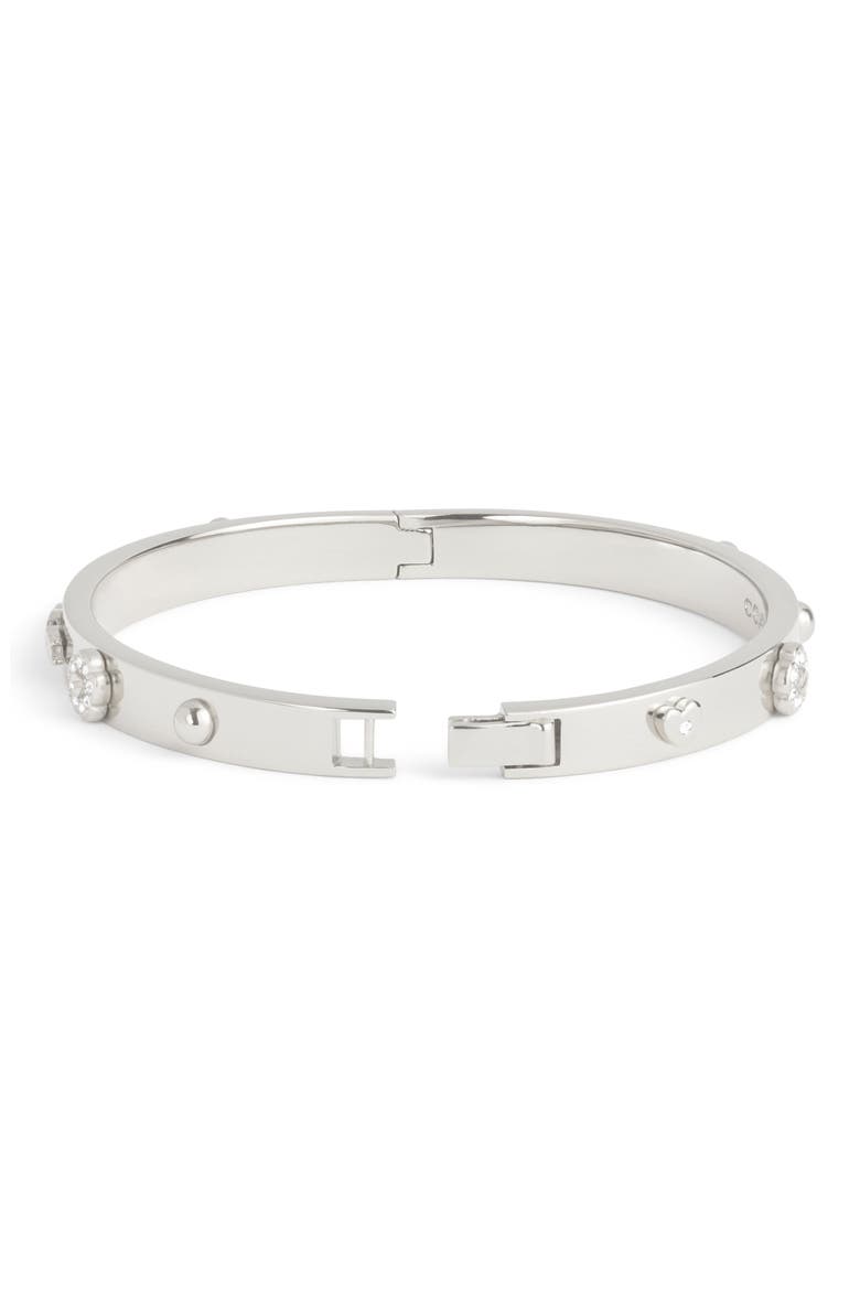 Mixed Stud Bangle, Alternate, color, RHODIUM