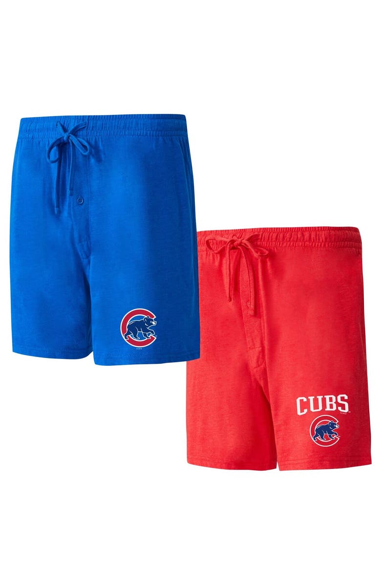 CONCEPTS SPORT Men's Concepts Sport Royal/Red Chicago Cubs Two-Pack Meter Sleep Shorts, Main, color, 