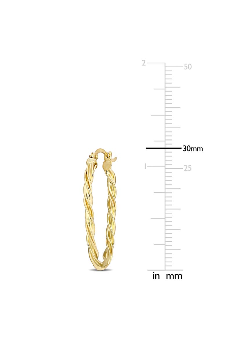 Twist Hoop Earrings in 10k Gold, Alternate, color, Yellow Gold