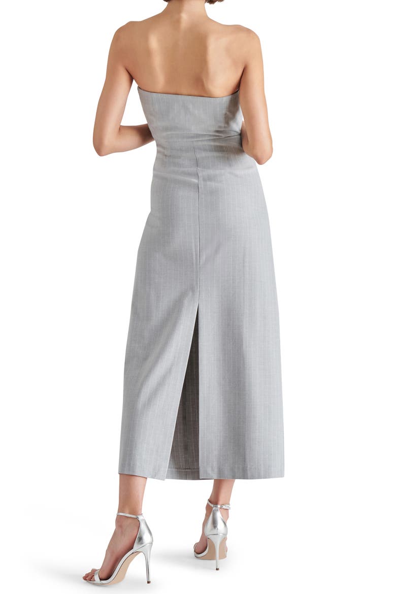 Lexington Pinstripe Strapless Maxi Dress, Alternate, color, LIGHT GREY