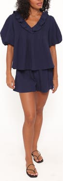 Petal & Pup Felicity Cotton Gauze Shirt & Shorts Set