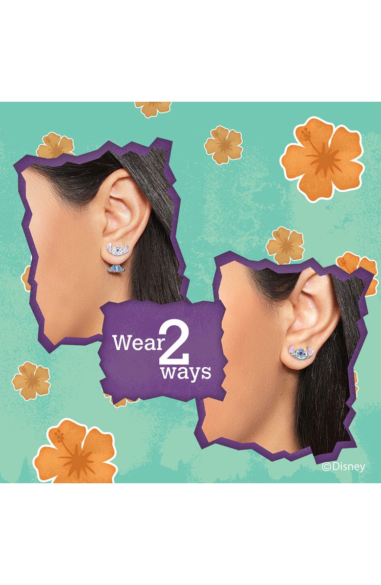 Disney Blue Enamel Stitch Stud Earrings, Alternate, color, Blue