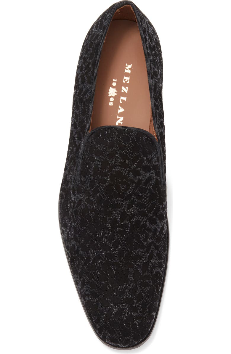 Mezlan Floral Jacquard Loafer, Alternate, color, Black