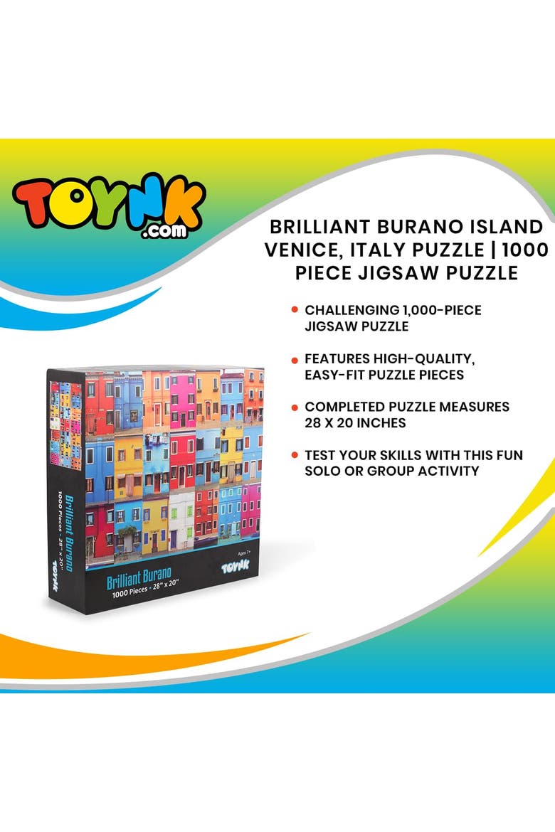 Brilliant Burano Island Venice, Italy Puzzle | 1000 Piece Jigsaw Puzzle, Alternate, color, Multi-Color