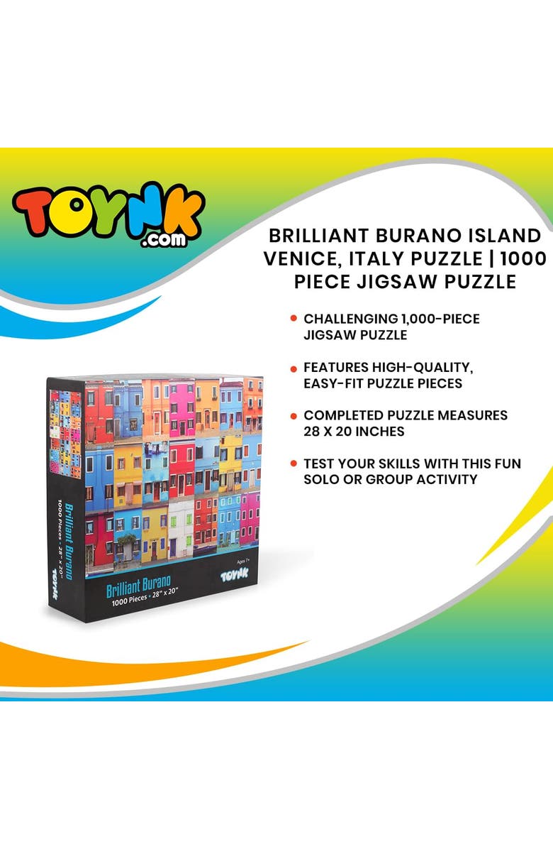Toynk Brilliant Burano Island Venice, Italy Puzzle | 1000 Piece Jigsaw Puzzle, Alternate, color, Multi-Color