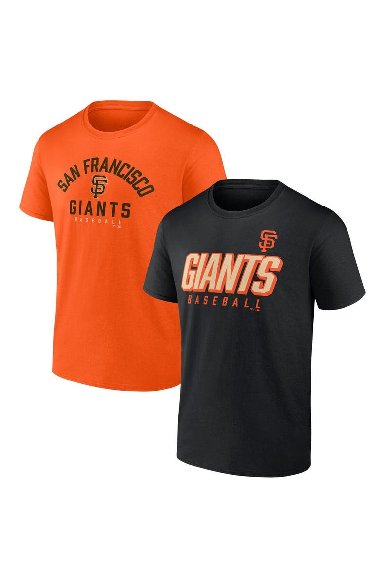 Men's Fanatics Branded Black/Orange San Francisco Giants Player Pack T-Shirt Combo Set, Main, color, Black
