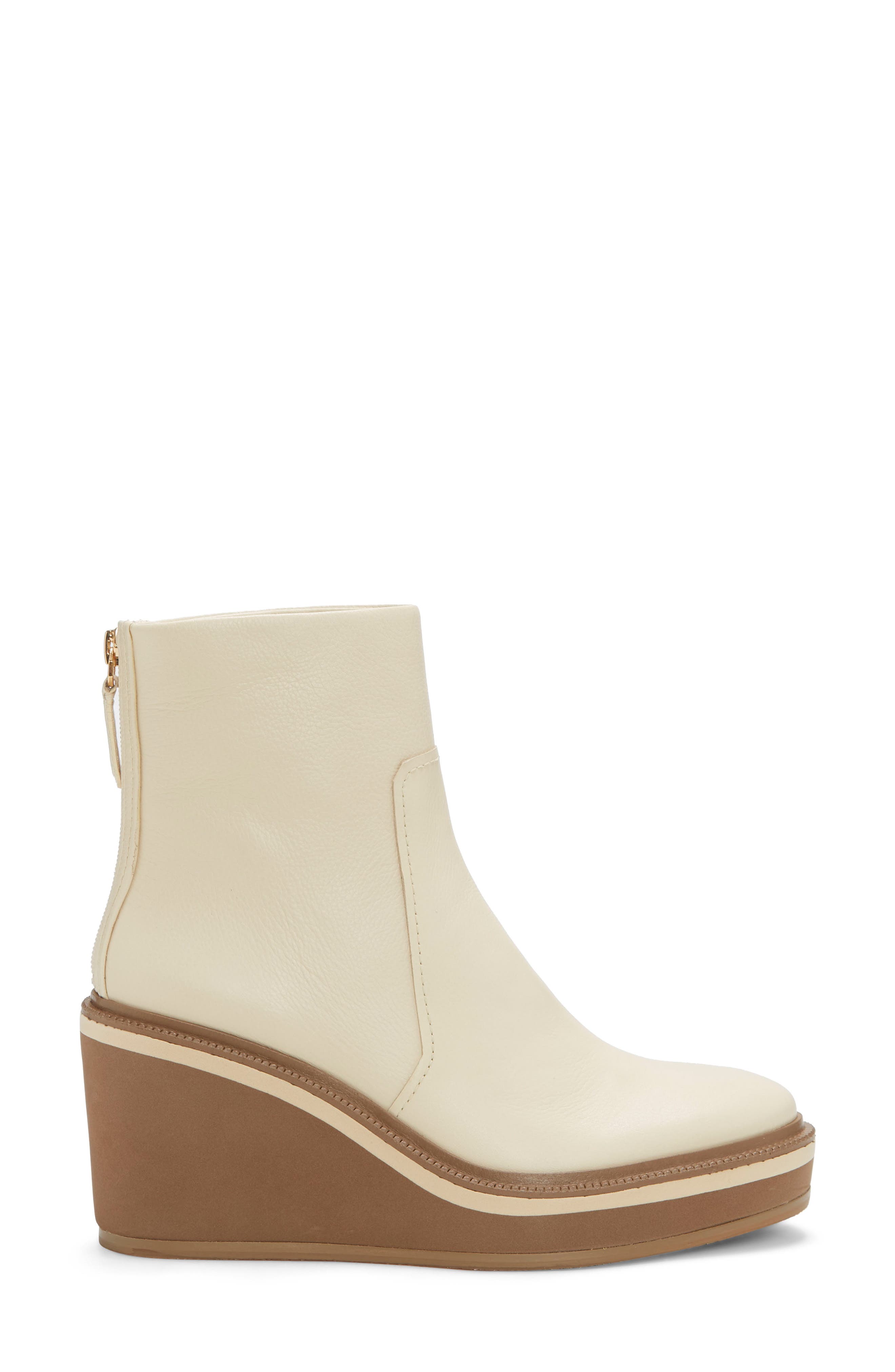Sanji Platform Wedge Bootie, Alternate, color, WHITE