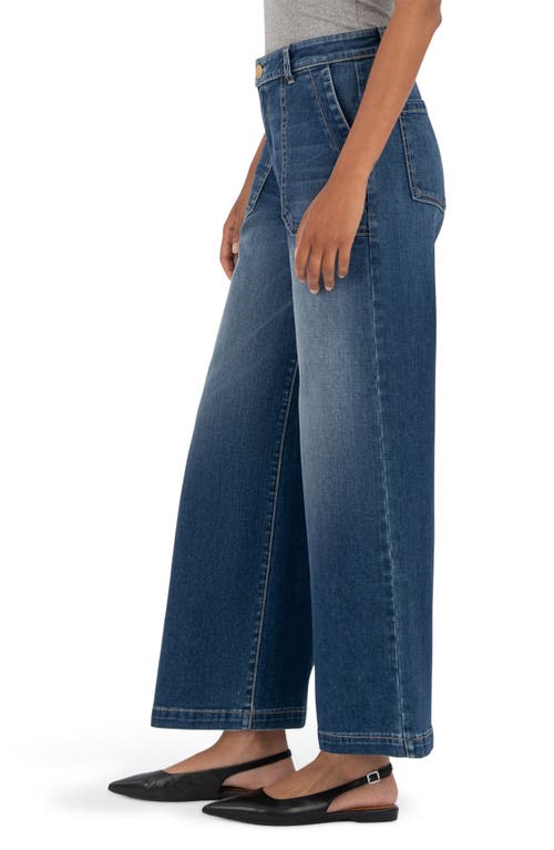 Kut From The Kloth Meg Mid Rise Ankle Wide Leg Jeans In Blue