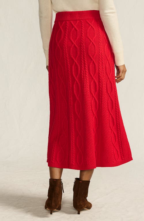 Lands' End Cozy Lofty Cable Fluted Midi Sweater Skirt