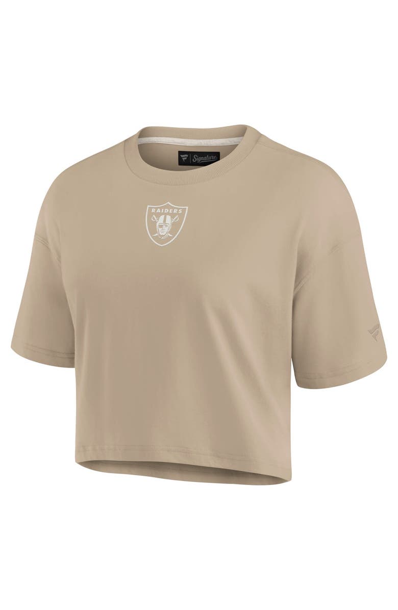 Fanatics Signature Women's Fanatics Signature Khaki Las Vegas Raiders Elements Super Soft Boxy Cropped T-Shirt, Alternate, color, 
