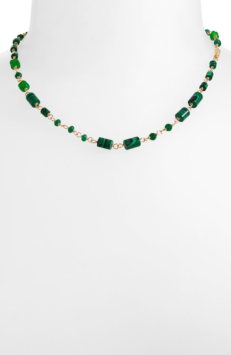 Panacea Beaded Short Necklace, Alternate, color, Green