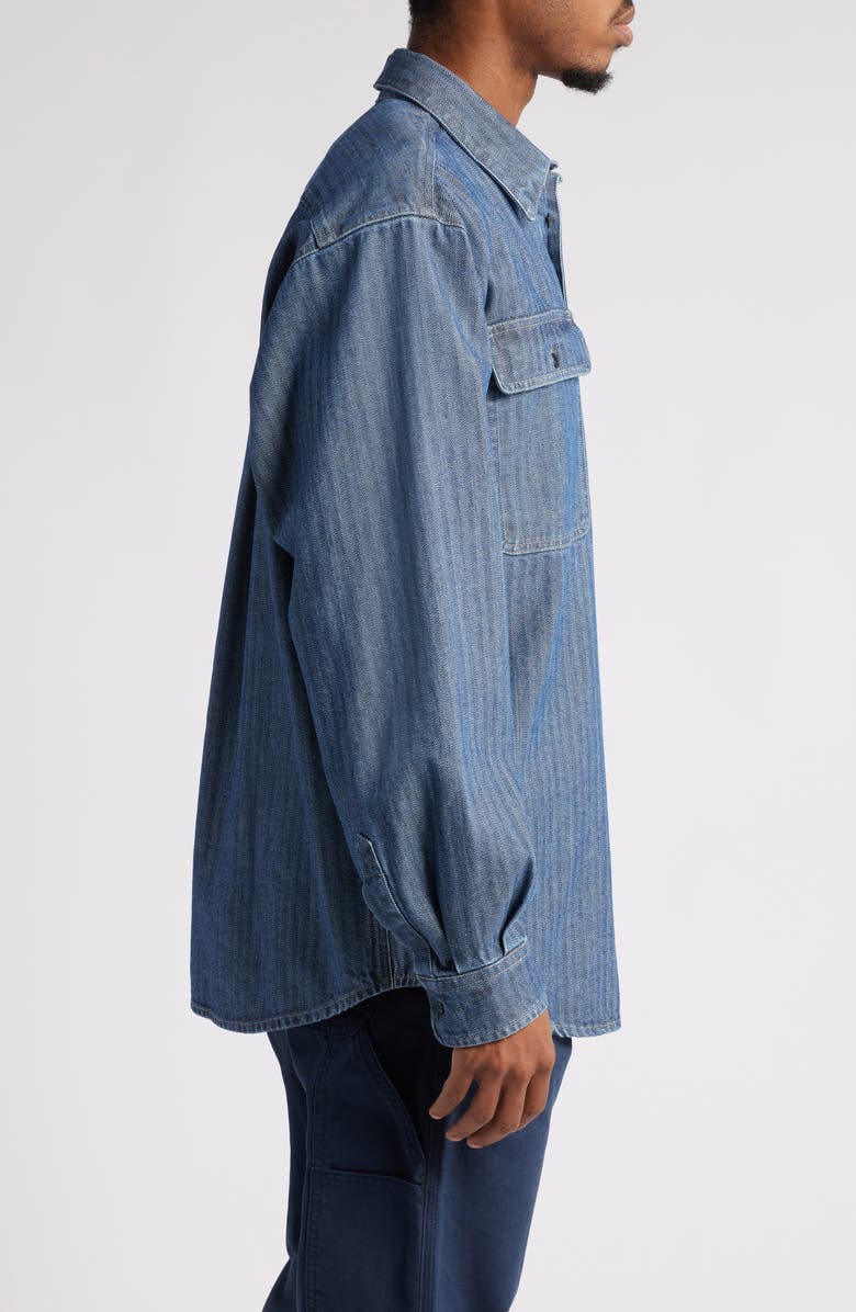 Roy Rogers x Dave's New York Time Off Shirt Jacket, Alternate, color, Recycled Indigo Chevronrinse