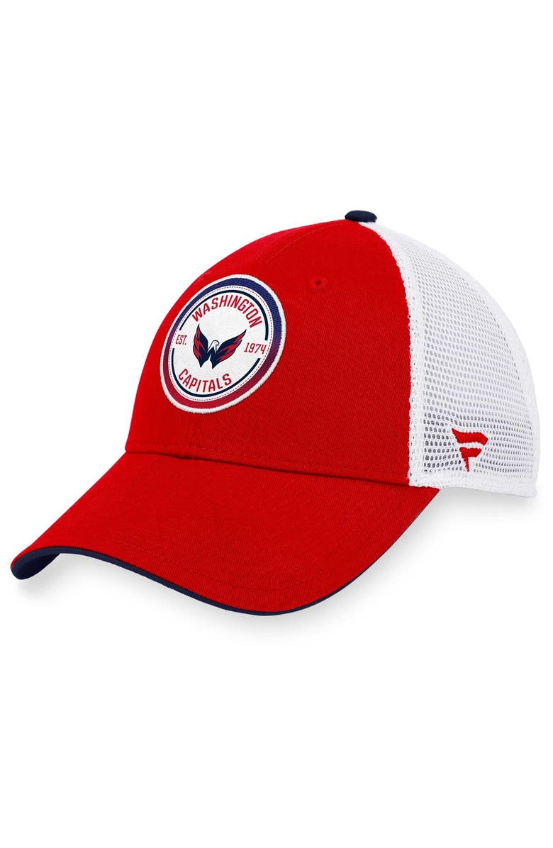 FANATICS Men's Fanatics Branded  Red/White Washington Capitals Iconic Gradient Trucker Snapback Hat, Main, color, 