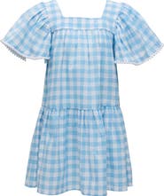 Snapper Rock Kids' Cornflower Gingham Beach Dress