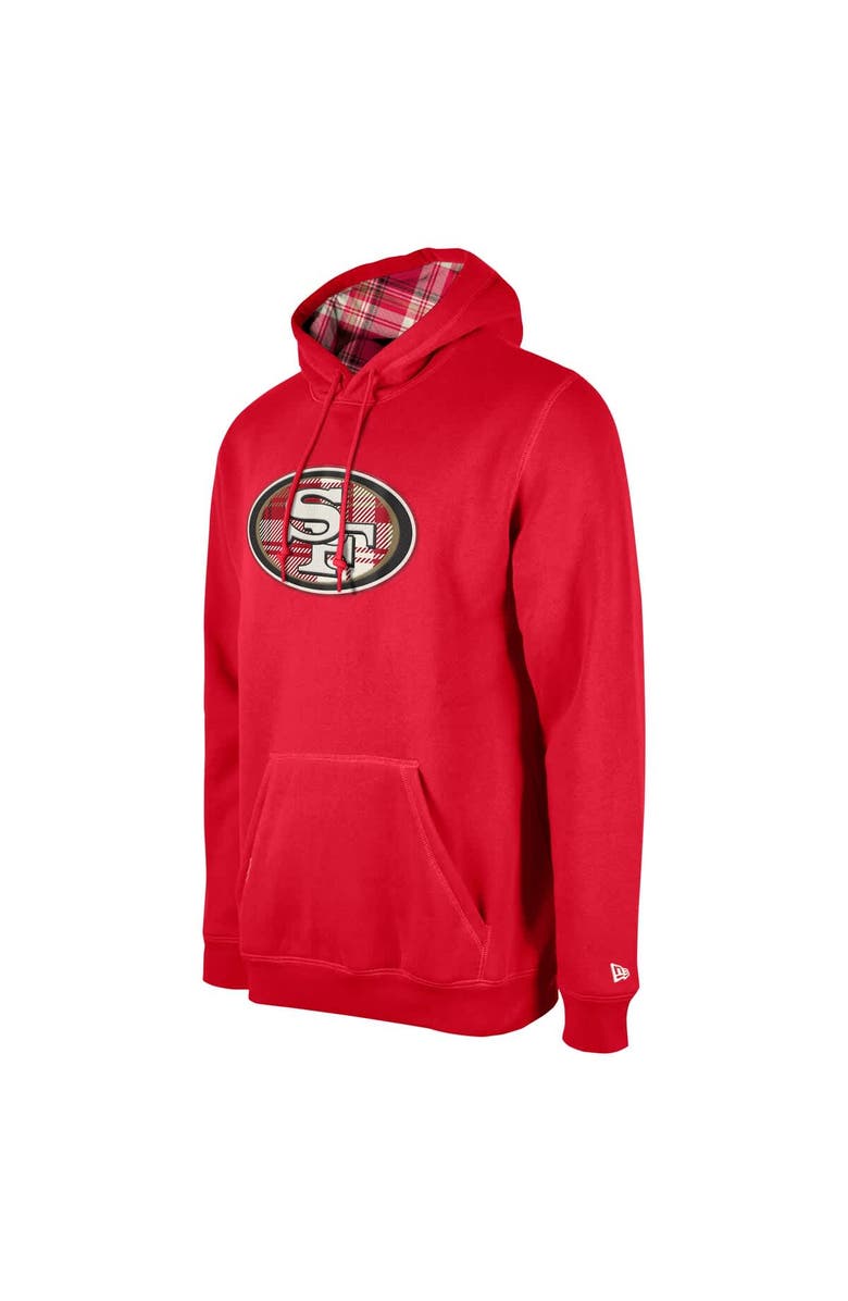 New Era Men's New Era Scarlet San Francisco 49ers 3rd Down Plaid Pullover Hoodie, Alternate, color, Scarlet