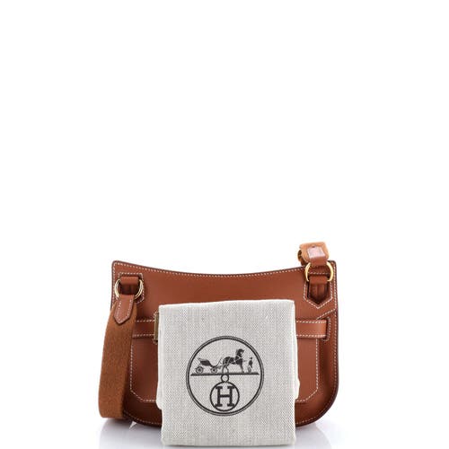 Pre-owned Hermes Hermes Jypsiere Bag Evercolor Mini In Gold