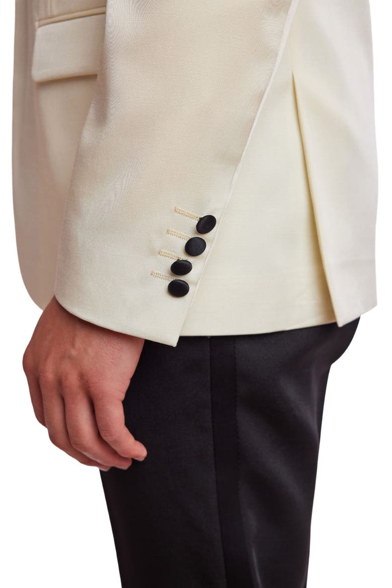 Grosvenor Slim Fit Peak Lapel Tuxedo Jacket, Alternate, color, IVORY BLACK
