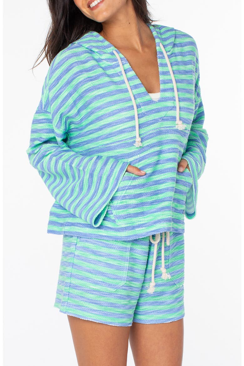 Rich Coast Stripe Hooded Sweatshirt, Alternate, color, SPRING BUD