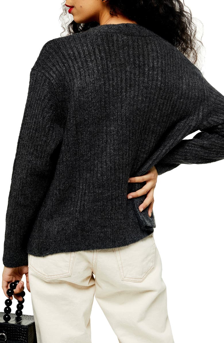 Topshop Button Front Cardigan, Alternate, color, 