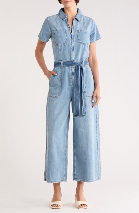 Fit for Success Straight Leg Denim Jumpsuit
