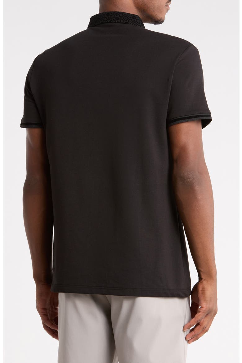Flocking Collar Polo, Alternate, color, BLACK