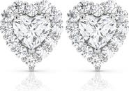 Bliss Diamond 1.30Ct Heart Shape Diamond Halo Studs or Gold Lab Grown