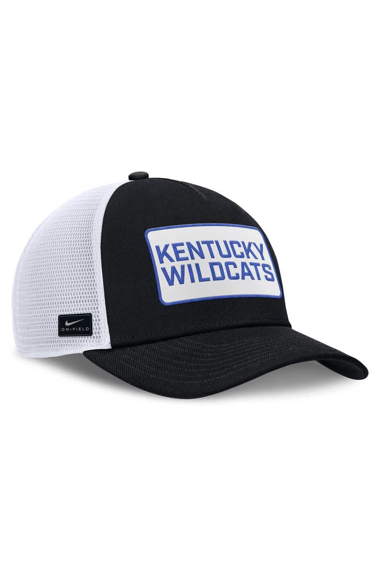 Nike Men's Nike Black/White Kentucky Wildcats 2025 On-Field Rise Patch Trucker Adjustable Hat, Alternate, color, Black