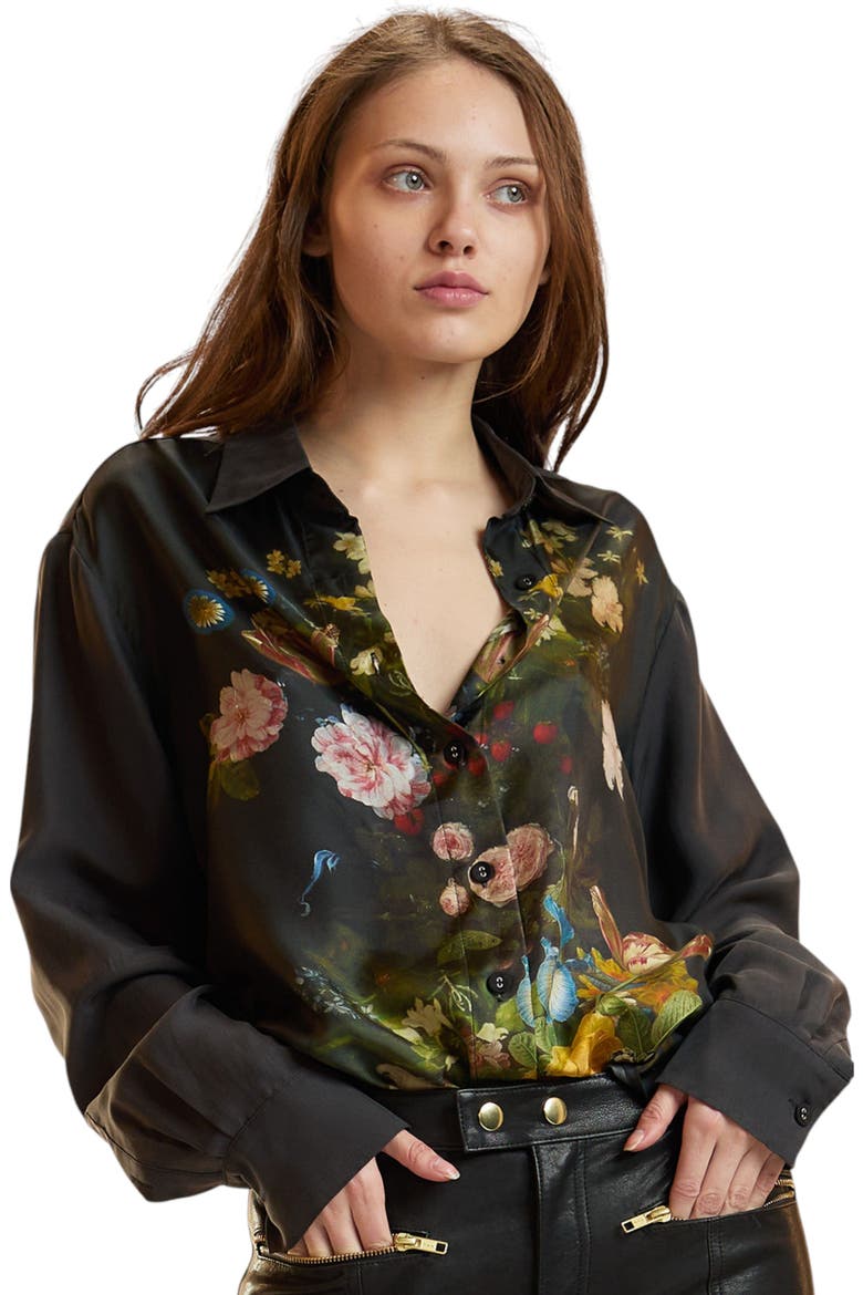Collectible Silk Blouse, Main, color, Black