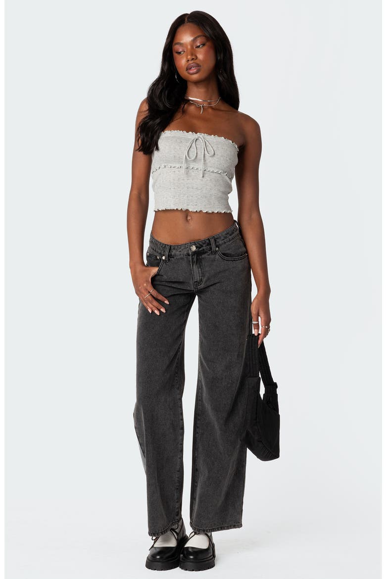 Savannah Pointelle Tube Top, Alternate, color, GRAY-MELANGE