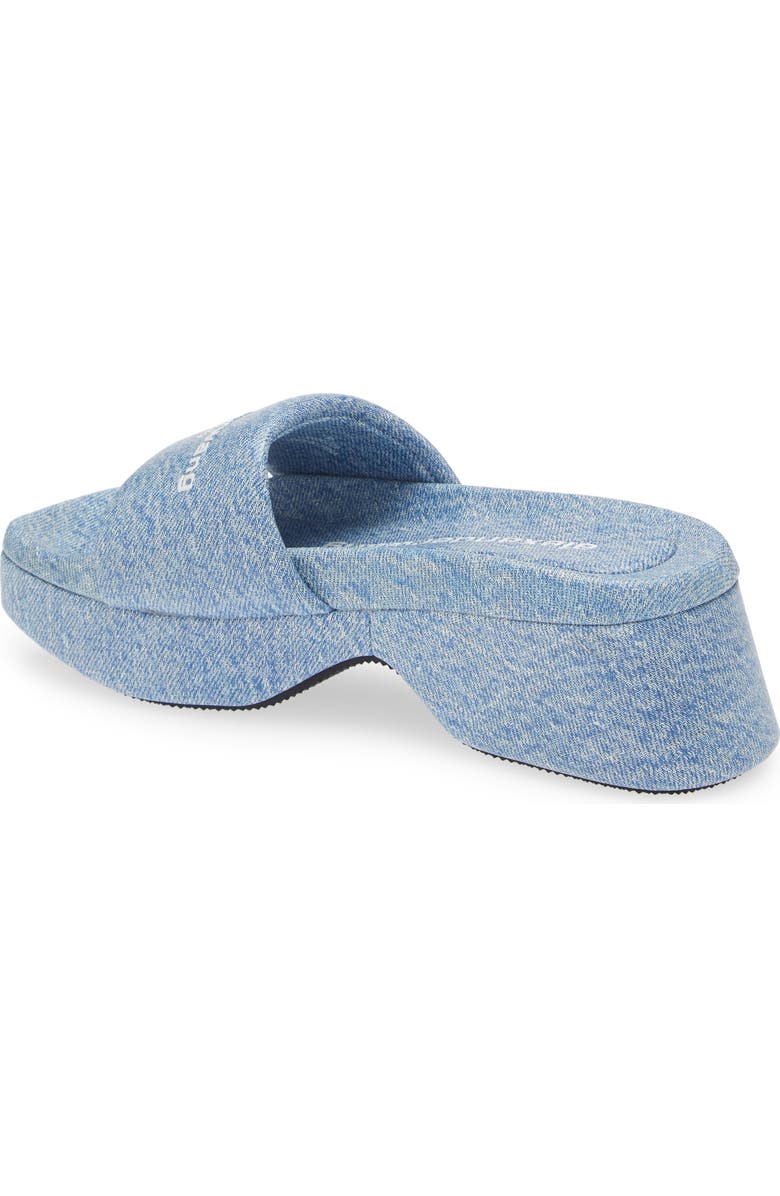 Alexander Wang Float Denim Print Leather Platform Slide Sandal, Alternate, color,