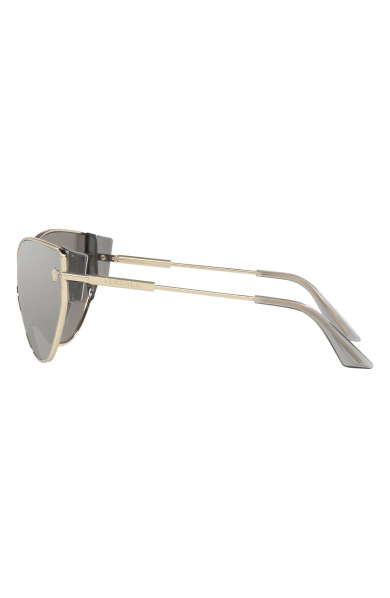 Versace Cat Eye Shield Sunglasses, Alternate, color, Pale Gold