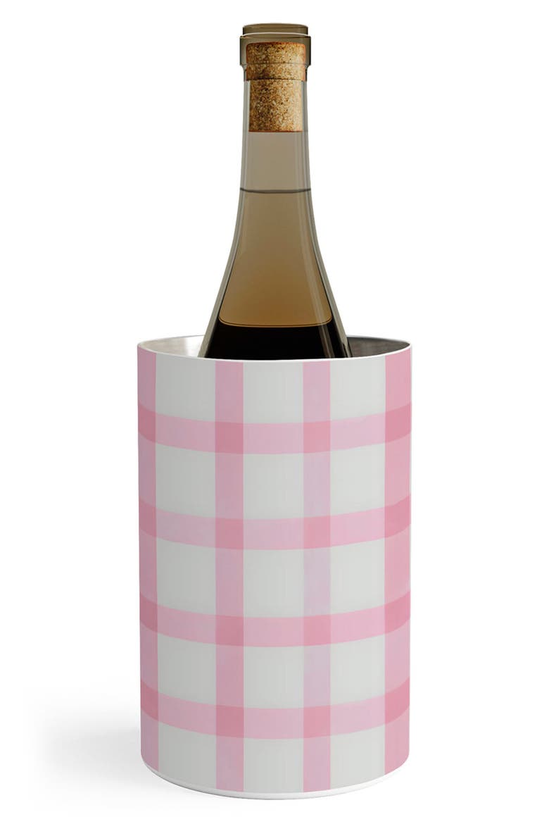 Checkered Watercolor Wine Chiller, Main, color, PINK