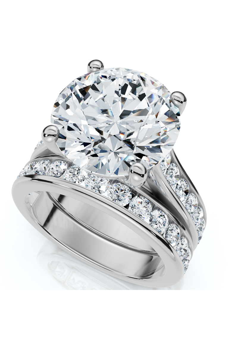 Certified 6Ct Sharon Diamond Engagement Wedding Ring Set Gold Lab Grown, Alternate, color, 10k White Gold