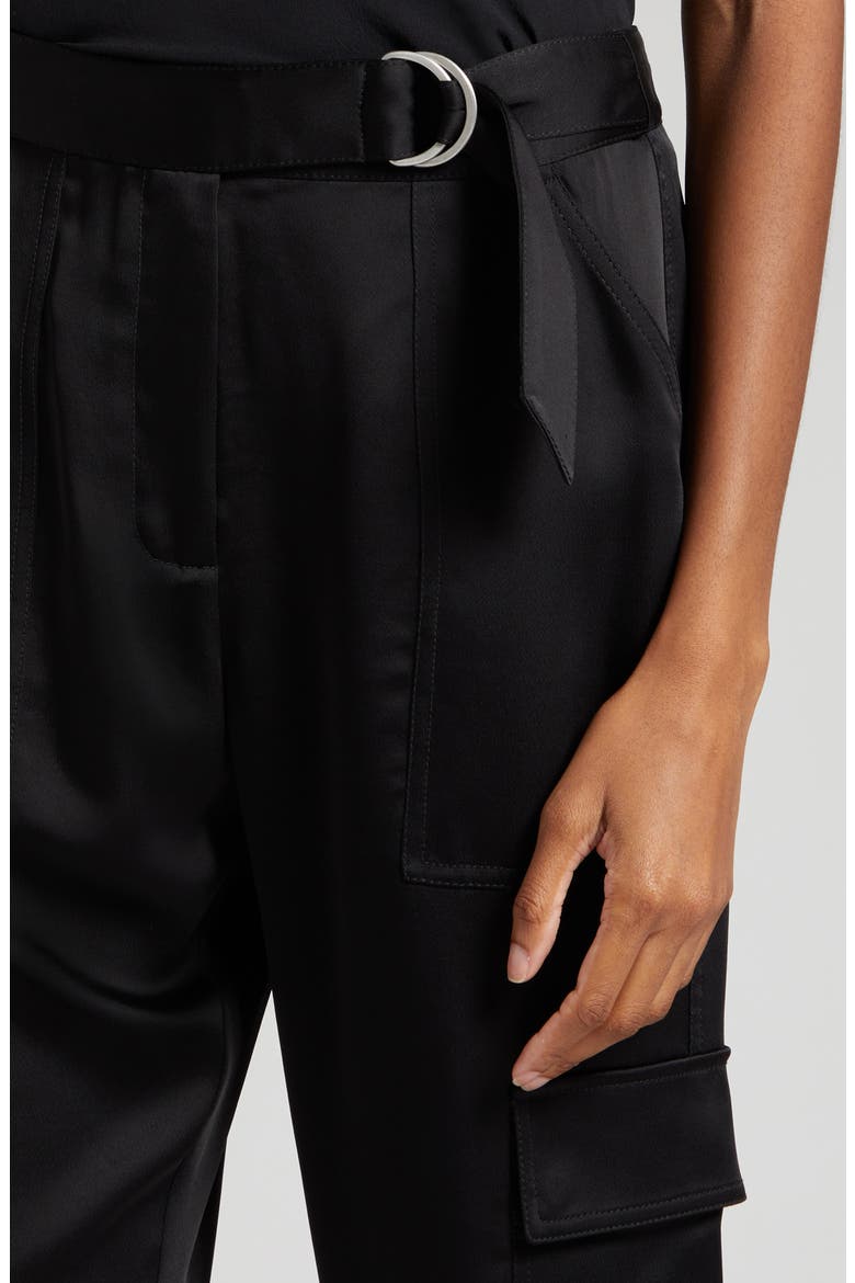 Carolina Belted Cargo Pants, Alternate, color, BLACK