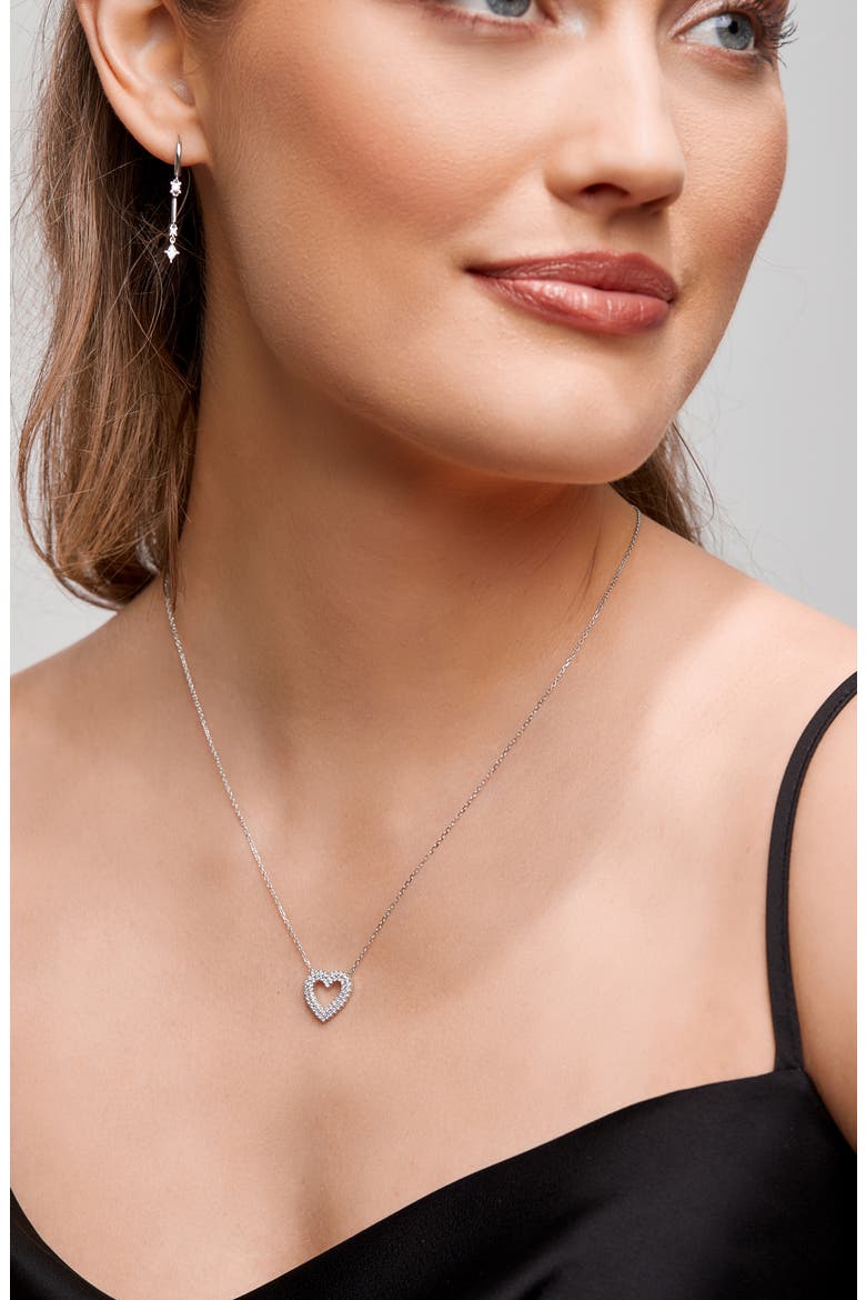 Diamond Heart Pendant Necklace (Nordstrom Exclusive), Alternate, color, 18K WHITE GOLD