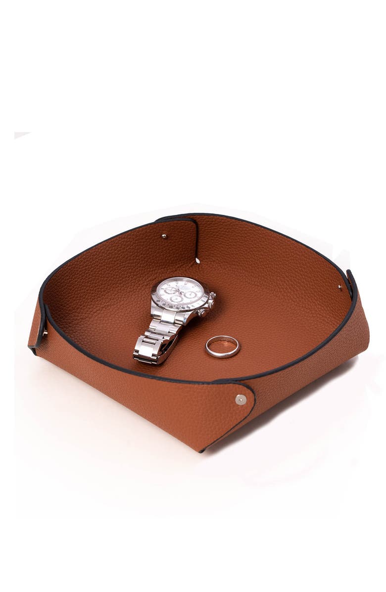 Bey-Berk Catchall Leather Valet Tray, Alternate, color, Saddle