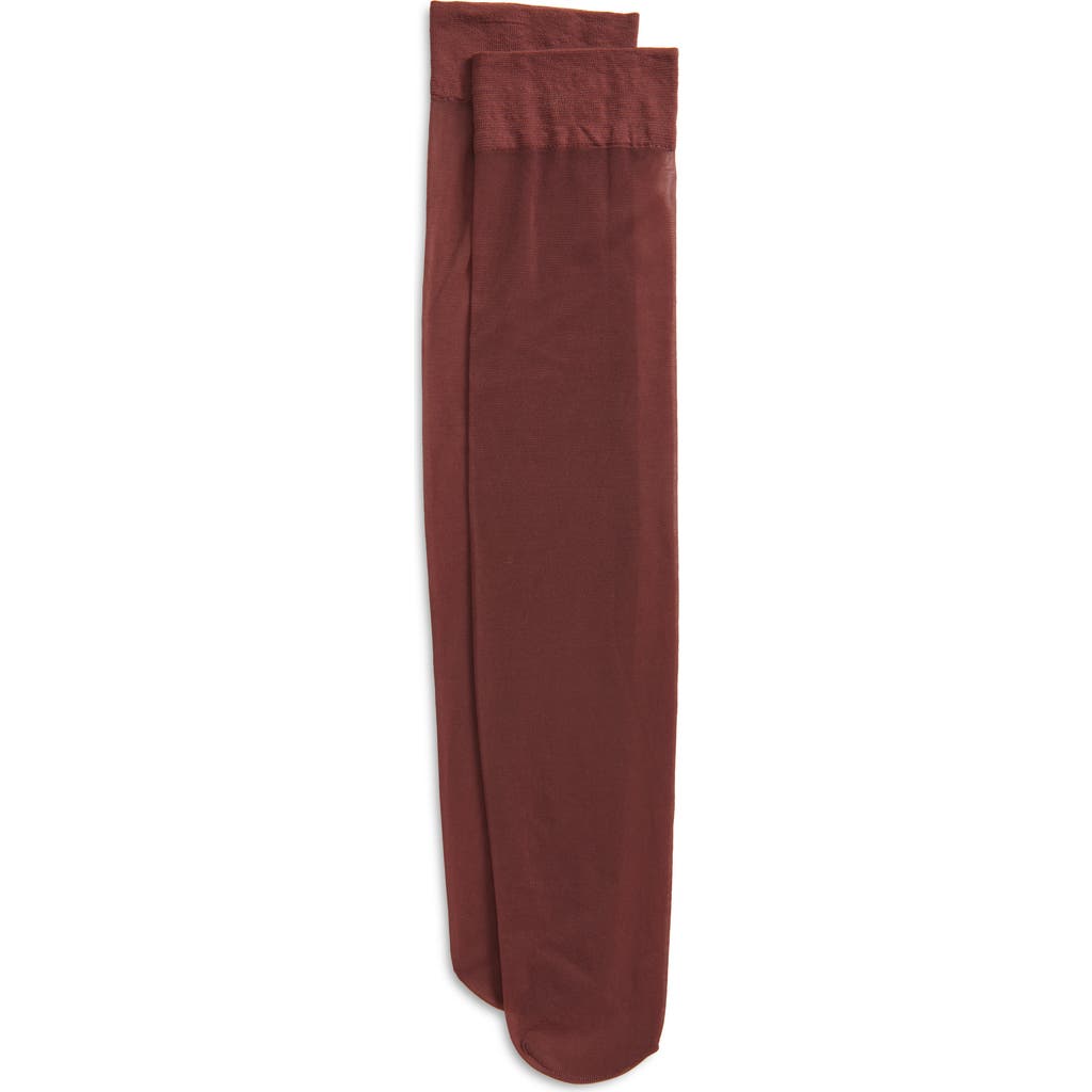 Nordstrom Everyday Sheer Knee High Socks In Brown Raisin