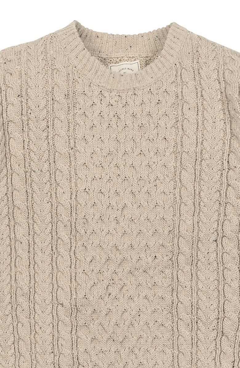 Hope & Henry Organic Cotton Fisherman Sweater, Alternate, color, Natural Fleck