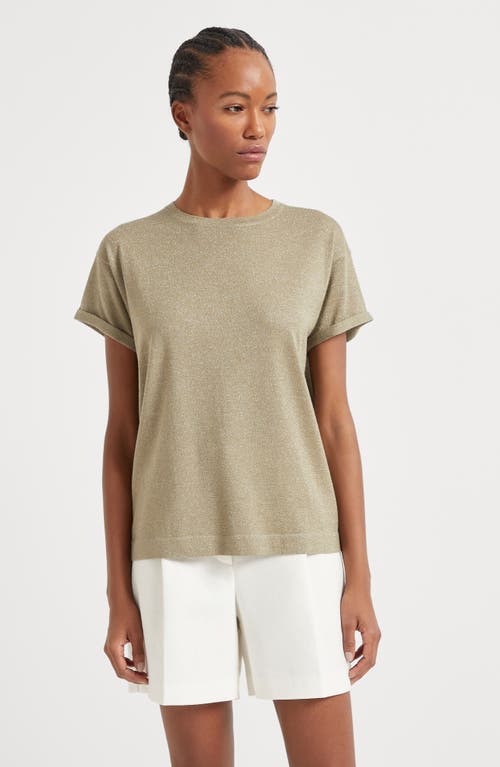 Brunello Cucinelli Cashmere And Silk Lightweight Sweater In Olive