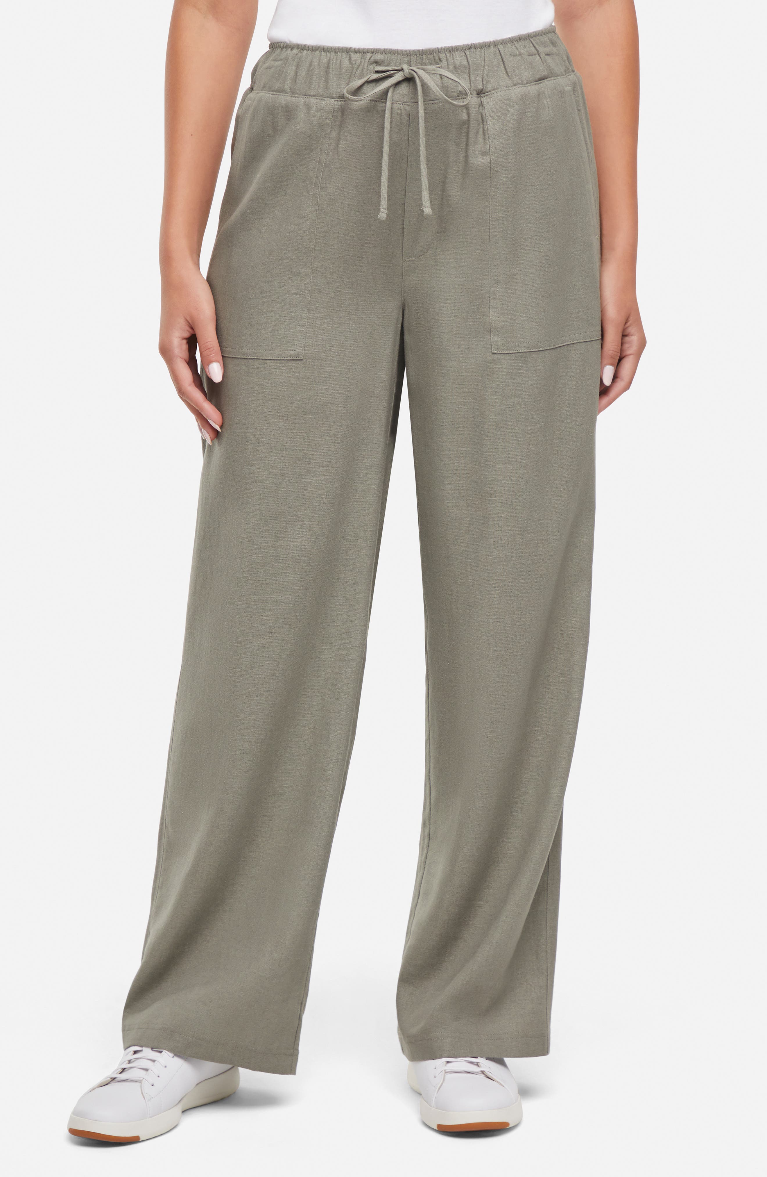 Three Dots Linen Wide Leg Pants