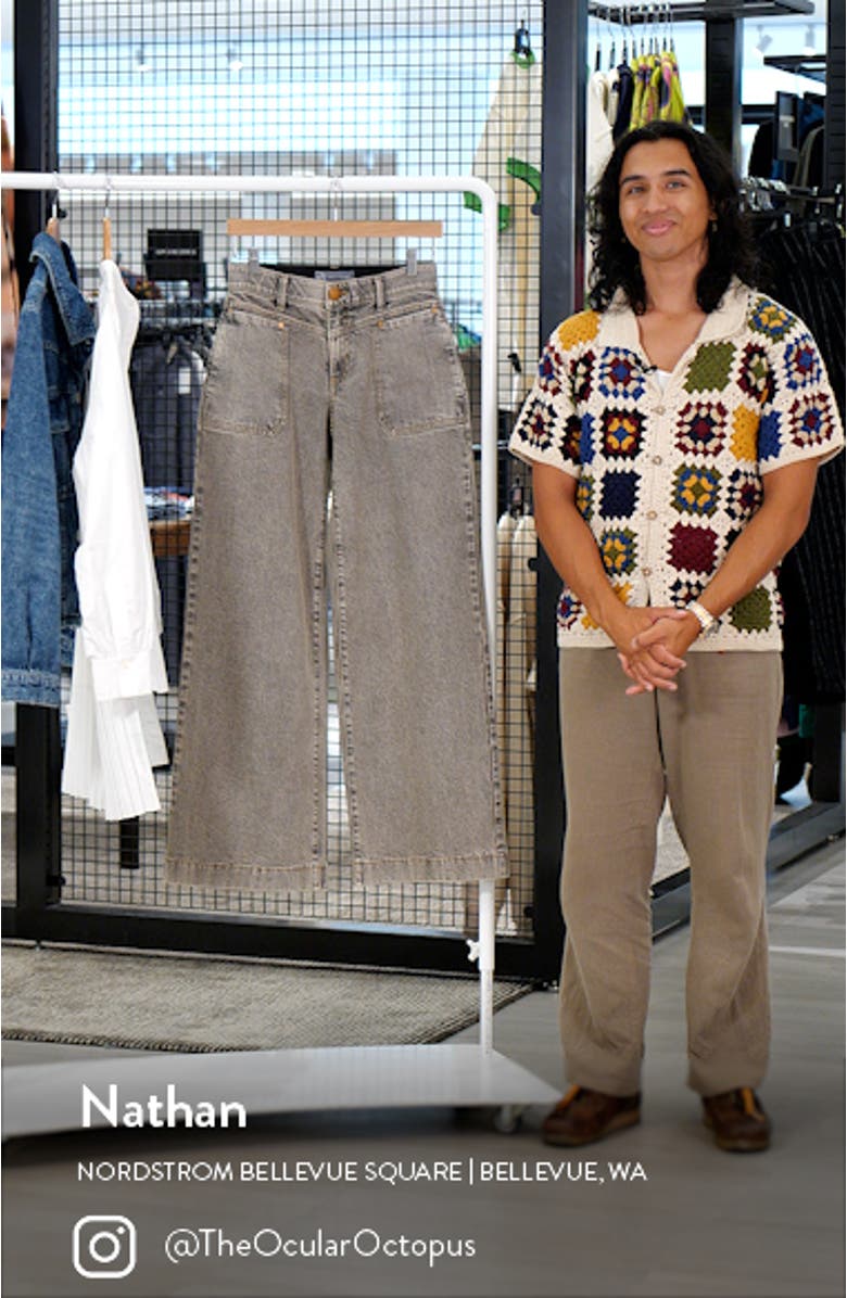 'Ab'Solution V-Yoke High Waist Wide Leg Jeans, sales video thumbnail