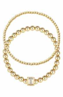 Set of 2 Gold Plated Stretch Bracelets